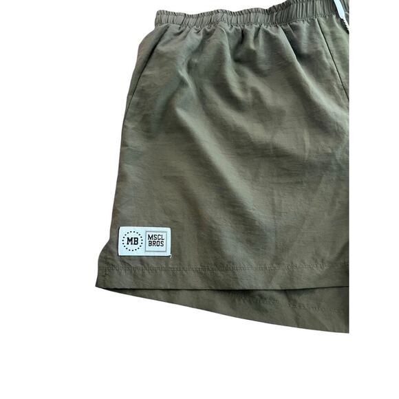 Muscle Bros Men's Green Gymwear Drawstring Front Running Shorts Size 2XL - Picture 3 of 7